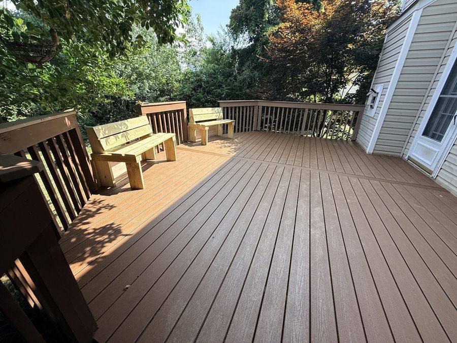 Trex deck rebuild with two custom built benches